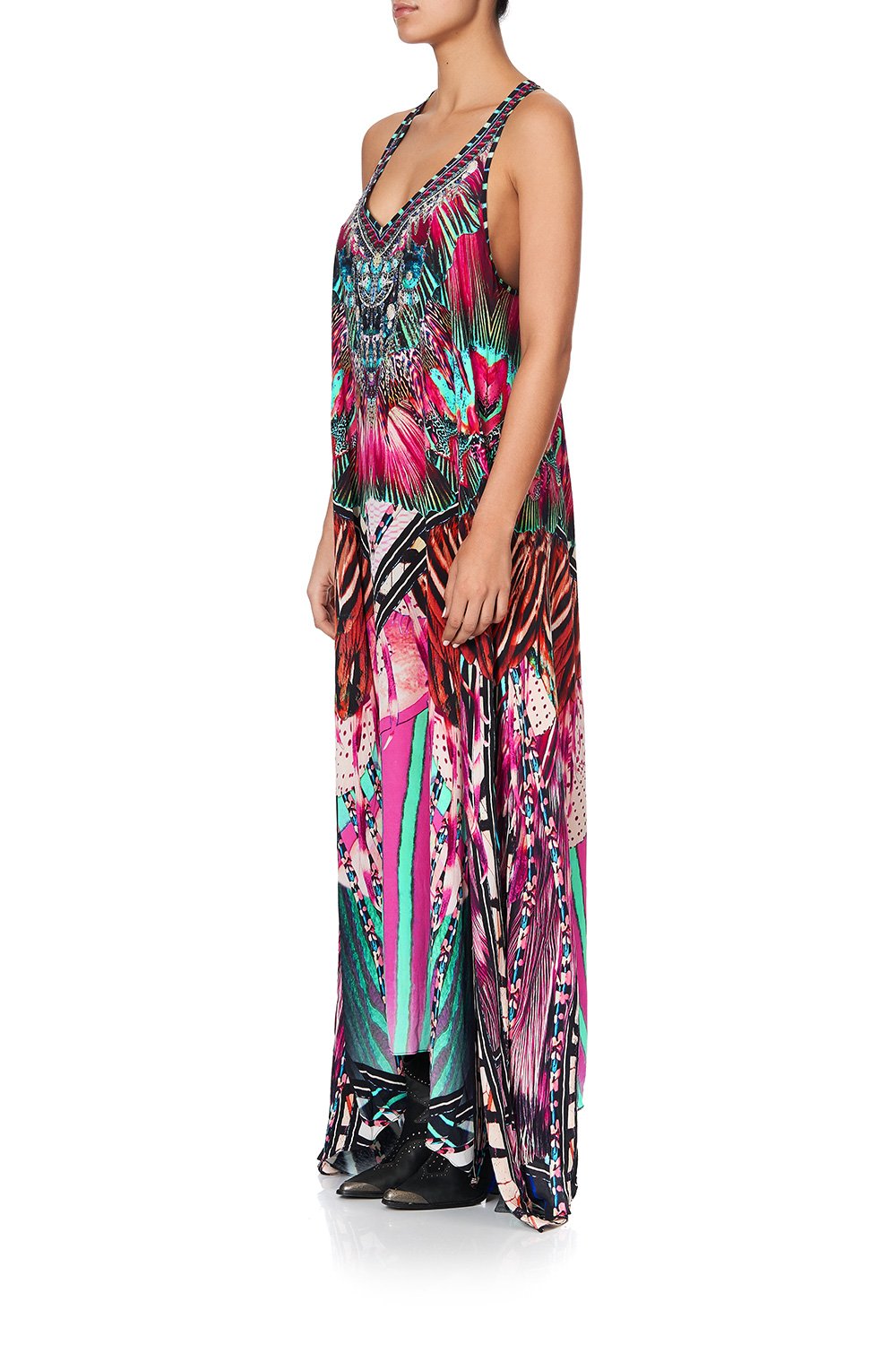 V NECK RACERBACK DRESS RAINBOW EYES