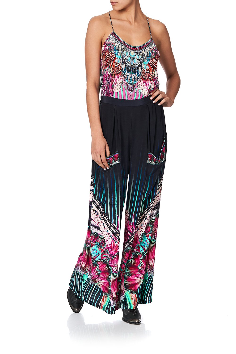 WIDE LEG TROUSER WITH FRONT POCKETS RAINBOW EYES